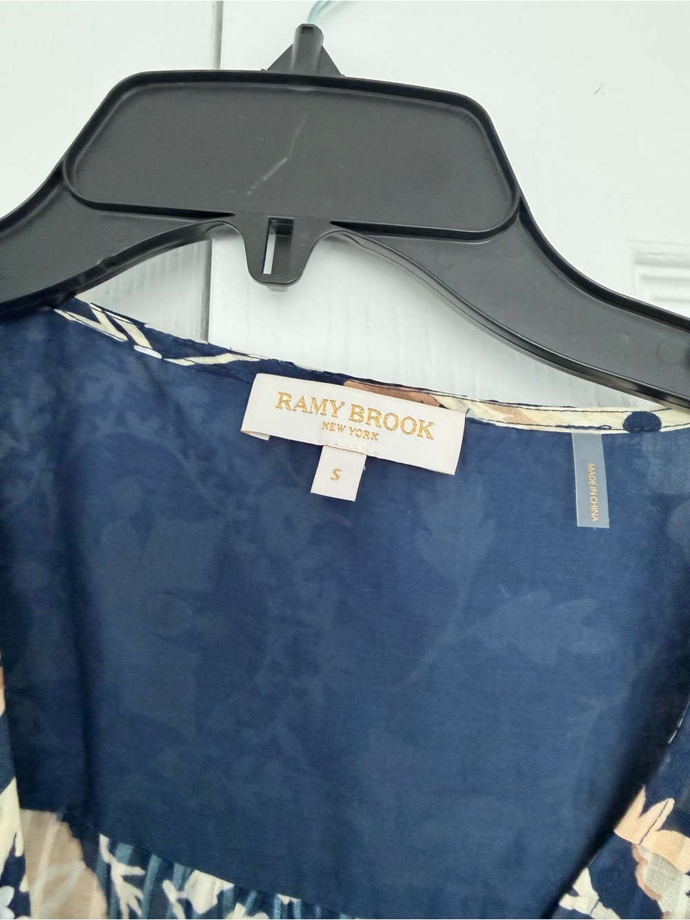Ramy Brook Navy Floral Tiered Mini Dress - Picture 2 of 2